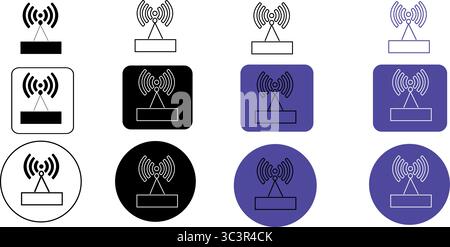 Wireless communication icon set for modern technology and networking projects needs available now Stock Vector