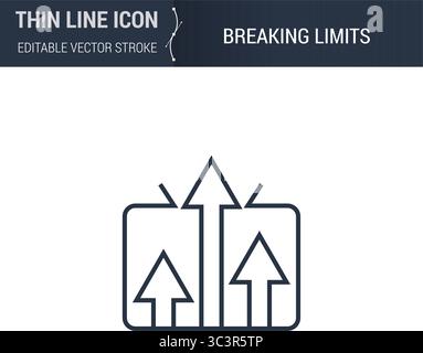 breaking limits line icon, outline symbol, vector illustration, concept ...