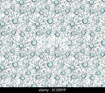 A seamless background with abstract field dandelions. Stock Vector