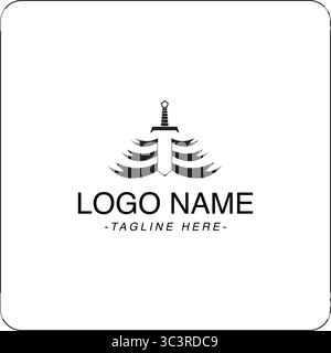 Sward Shape vector icon and logo Stock Vector