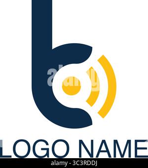 Connectivity Letter b logo design for Communication Business Stock Vector