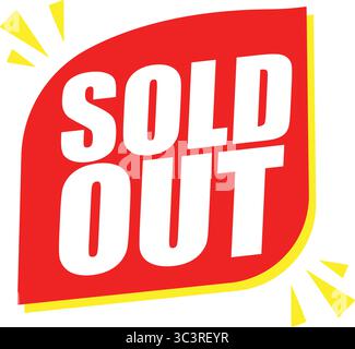 Sold Out Tag Label – Product Unavailable Vector Design for Inventory Status, E-commerce, and Retail Marketing Stock Vector