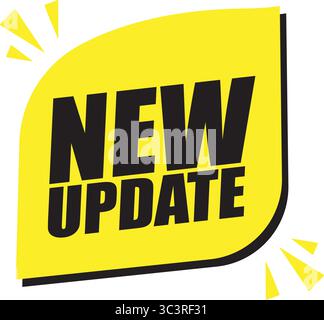New Update Banner – Vector Label for Alerts, Announcements, and App or Software Updates Stock Vector