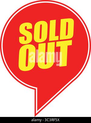 Sold Out Tag Label – Product Unavailable Vector Design for Inventory Status, E-commerce, and Retail Marketing Stock Vector