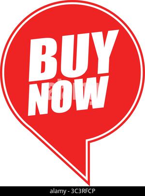 Buy Now Sale Label – Vector Purchase Tag Design for Urgent Sales, Promotions, and E-commerce Marketing Stock Vector