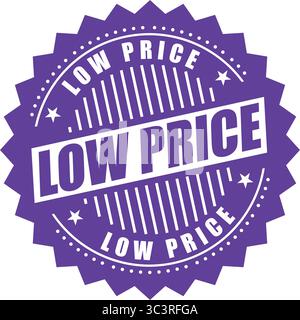 Low Price Label Badge – Affordable Deal Vector Stamp for Sales, Discounts, and Promotional Offers Stock Vector