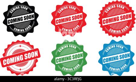 Coming Soon Stamp Label – New Release Announcement Vector Design for Product Launches, Events, and Marketing Promotions Stock Vector