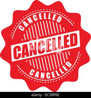Cancelled Stamp Label – Order Cancellation Seal Vector Design Stock Vector