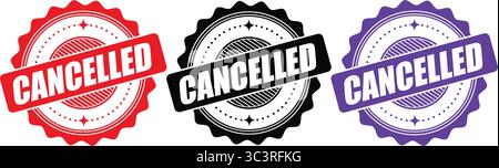 Cancelled Stamp Label – Order Cancellation Seal Vector Design Stock Vector