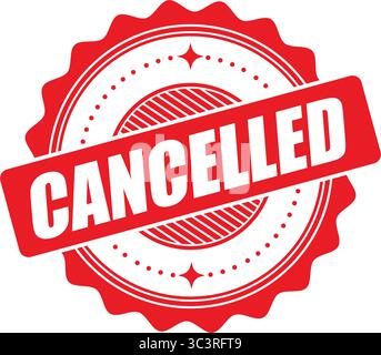 Cancelled Stamp Label – Order Cancellation Seal Vector Design Stock Vector