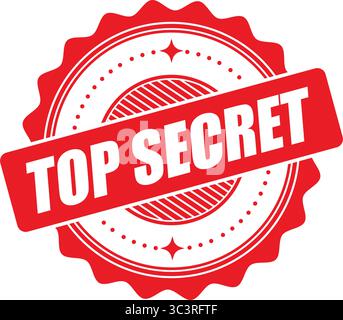Top Secret Stamp Badge – Classified Confidential Document Label Vector Design for Security, Privacy, and Restricted Access Stock Vector