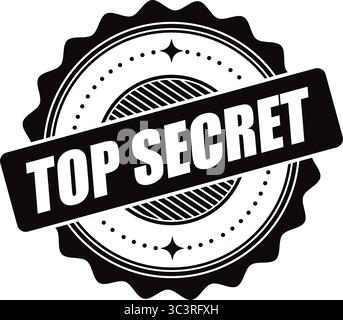 Top Secret Stamp Badge – Classified Confidential Document Label Vector Design for Security, Privacy, and Restricted Access Stock Vector