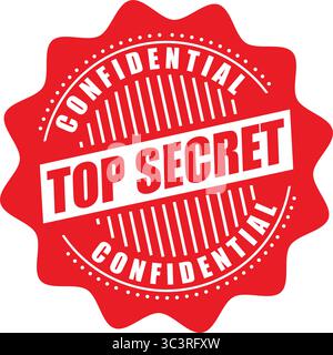 Top Secret Stamp Badge – Classified Confidential Document Label Vector Design for Security, Privacy, and Restricted Access Stock Vector