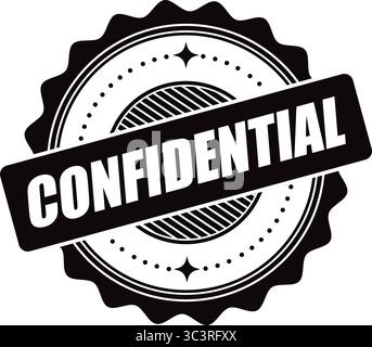 Confidential Stamp Badge – Secure Data Vector Seal Label for Privacy, Documents, and Information Protection Stock Vector
