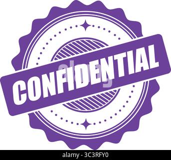 Confidential Stamp Badge – Secure Data Vector Seal Label for Privacy, Documents, and Information Protection Stock Vector