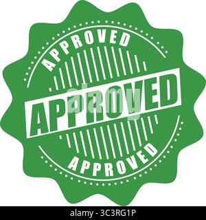 Approved Badge Stamp – Certified Approval Vector Label Design for Official Use, Quality Assurance, and Product Verification Stock Vector