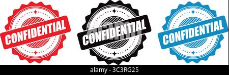 Confidential Stamp Badge – Secure Data Vector Seal Label for Privacy, Documents, and Information Protection Stock Vector