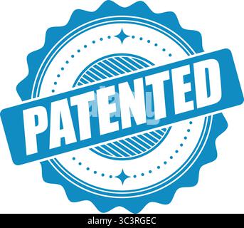 Patented Protected Label Badge – Black Seal Stamp Vector Design for Intellectual Property, Trademark, and Legal Use Stock Vector