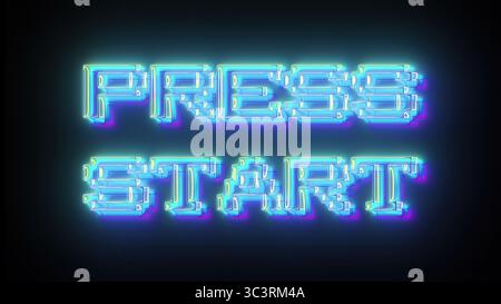 Press start text. Computer generated 3d render Stock Photo - Alamy