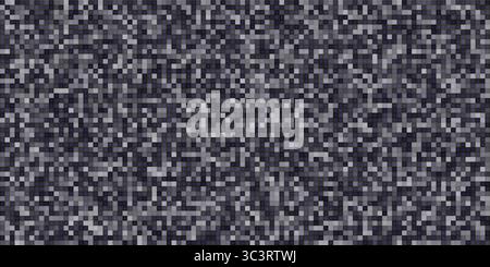Dark pixel mosaic glitch background pixelate noise pattern, censor blur digital camouflage for coding and cybersecurity. Military tech texture for Stock Vector