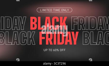 Modern Black Friday sale banner design template for advertising and promotions. Vector illustration Stock Vector