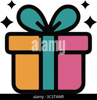 The icon can include a creative gift box Stock Vector