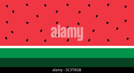Watermelon wallpaper background in green and red, Best for summer fruit patterns, tropical themes, healthy food designs, refreshing seasonal project. Stock Vector