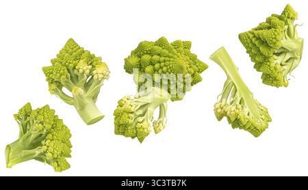 Romanesco cabbage slices isolated on white background with clipping path Stock Photo