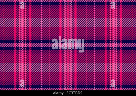 Vibrant pink and navy plaid pattern. Classic tartan design with a modern twist. Perfect for backgrounds, textiles, or adding a stylish touch to your p Stock Vector