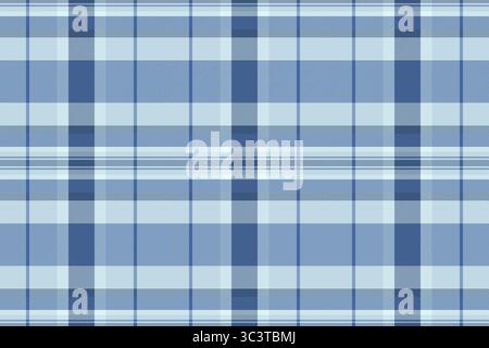 Classic blue plaid pattern background. Textile design with intersecting stripes. Use for fabric, paper, or digital projects. Seamless, versatile textu Stock Vector