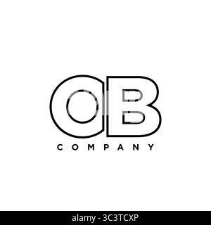 Trendy letter O and B, OB logo design template. Minimal monogram initial based logotype for company identity. Stock Vector