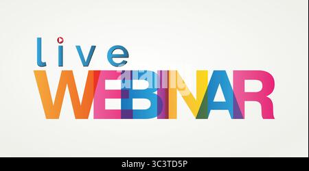 Live Webinar with play Button, icon. Live Webinar label. Vector illustration creative Stock Vector