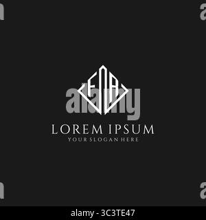Letter FR logo with rhombus square design style vector graphic Stock Vector