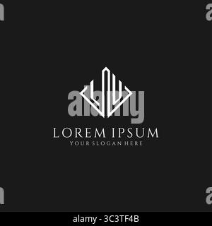 Letter LU logo with rhombus square design style vector graphic Stock Vector