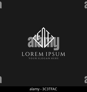 Letter FT logo with rhombus square design style vector graphic Stock Vector
