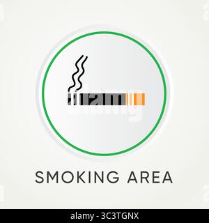 Smoking Area Sign Abstract, Vector Illustration Stock Vector