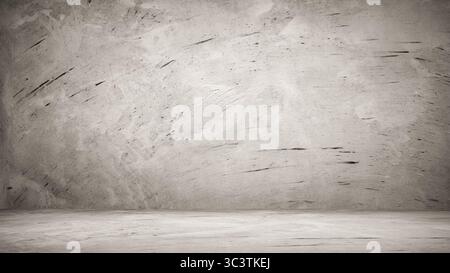 Textured versatile concrete wall and floor backdrop with subtle scratches and imperfections. Ideal for product displays, architecture, and industrial Stock Photo