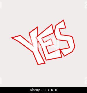 YES word sign choice concept business icon positive answer vector design element Stock Vector