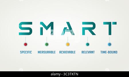Infographic design template with SMART concept. Infographic business with 5 option. Abstract template. You can use for corporate presentation, banner Stock Vector
