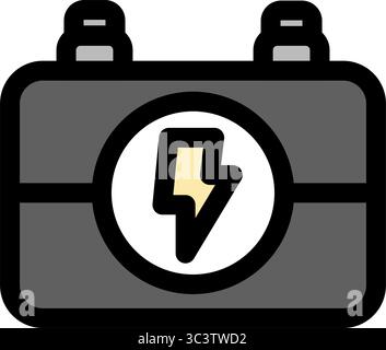 Lithium ions battery symbol - renewable energy, sustainability and ecology icon. Stock Vector