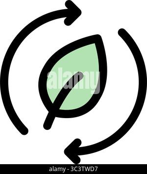 Leaf ecology symbol - renewable energy, sustainability and ecology icon. Stock Vector