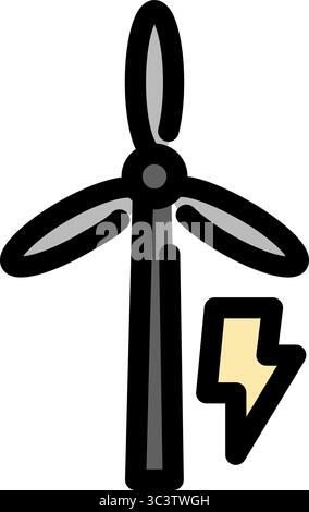 Wind energy symbol - renewable energy, sustainability and ecology icon. Stock Vector