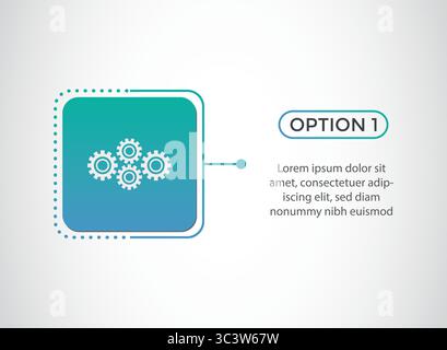 1, one-Step Editable Infographic Template with growth service icon for Marketing, Strategy, Presentations, Reports, Workflow and Data Visualization Stock Vector