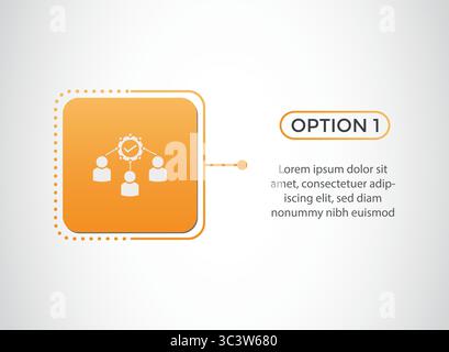 1, one-Step Editable Infographic Template with growth HR icon for Marketing, Strategy, Presentations, Reports, Workflow and Data Visualization Stock Vector