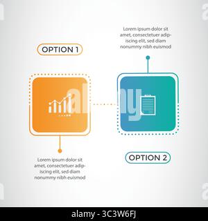 Infographic design template. Timeline concept with 2 steps . Can be used for workflow layout, Presentation, diagram, banner, Vector illustration Stock Vector