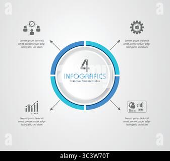 4 option Infographic design with icon presentation business infographic template can be used for workflow diagram, info chart, web design. vector file Stock Vector