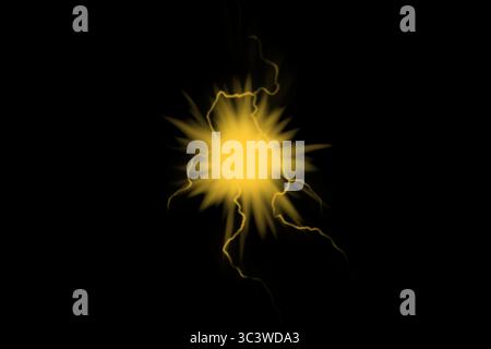 Dynamic light trails against a dark background create a futuristic display, drawing viewers into an energetic tunnel of brightness. Ideal for digital Stock Vector