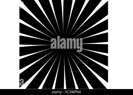 sunburst background with black and white abstract retro radial rays Stock Vector
