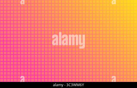 Pink and yellow abstract background with square pattern, modern geometric texture, overlay gradient Stock Vector