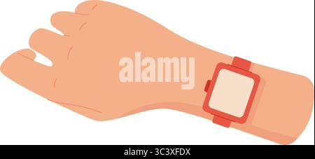 Hand Holds Smart Watch With Blank Screen Stock Vector